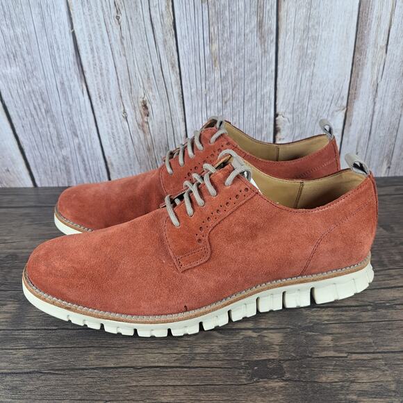 Cole Haan ZeroGrand Plain Oxford Sneakers Red Orange Suede Shoes Mens 9.5 M main image 10